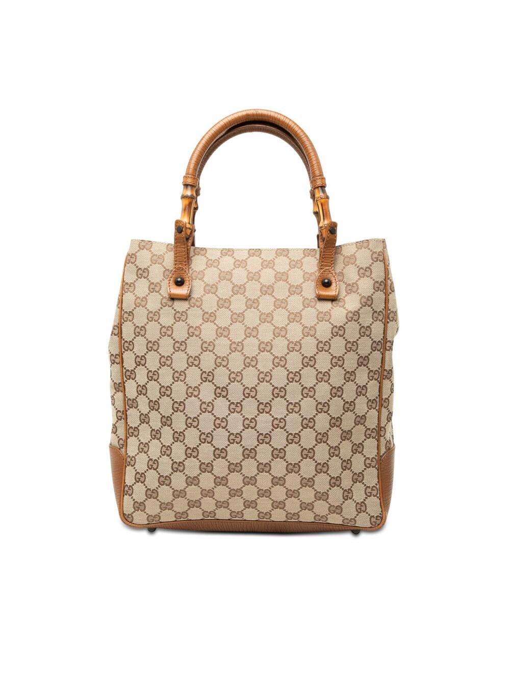 Gucci Gg Canvas Bamboo Tote Pre-Loved #292647G49B